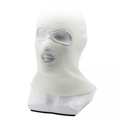 Маска балаклава Стикхант Разведчик демисезонная вязанная 3 отверстия Белый