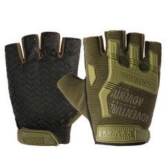 Перчатки тактические Outdoor Gloves Adventure укороченные прорезиненные Хаки