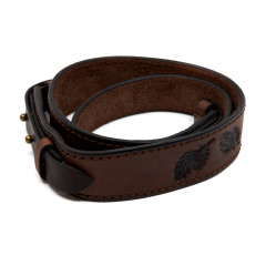 Ремень оружейный Пергама Дубовые листья из натуральной кожи Коричневый