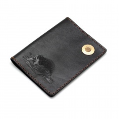 Обложка для паспорта Пергама Кабан из натуральной кожи Чёрный