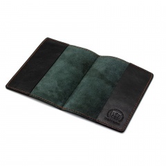 Обложка для паспорта Пергама Кабан из натуральной кожи Чёрный