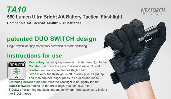 Фонарь тактический Nextorch TA10 560 lm 170 м