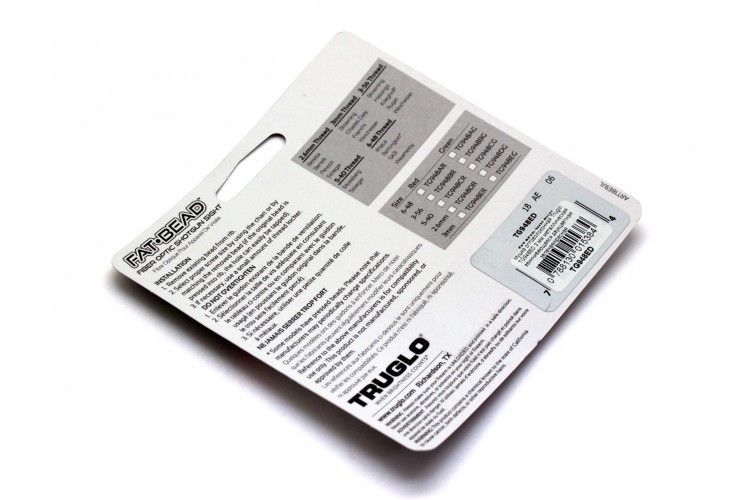 Мушка Truglo TG948ED FAT BEAD резьба 3 мм металлическая зеленая/красная