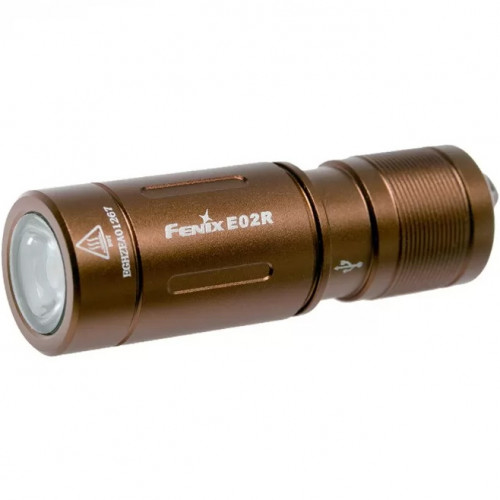 Фонарь-брелок Fenix E02R Свет - Белый (Холодный) 200 lm 49 м Коричневый