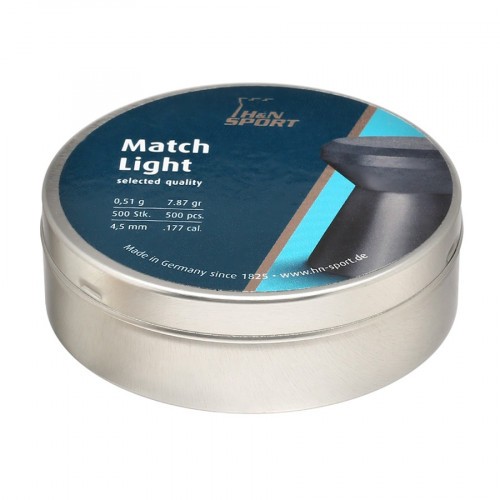 Пульки для пневматики HN Match Light Плоские 4.49 мм 0.51 г (500 шт)