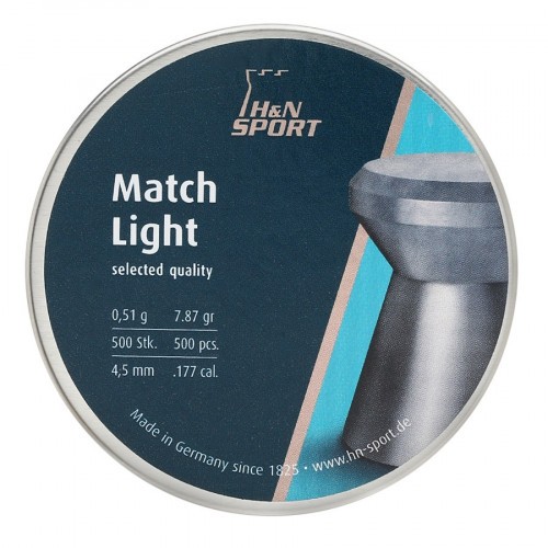 Пульки для пневматики HN Match Light Плоские 4.49 мм 0.51 г (500 шт)