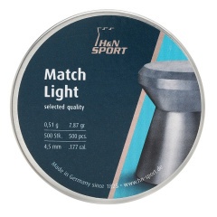 Пульки для пневматики HN Match Light Плоские 4.49 мм 0.51 г (500 шт)