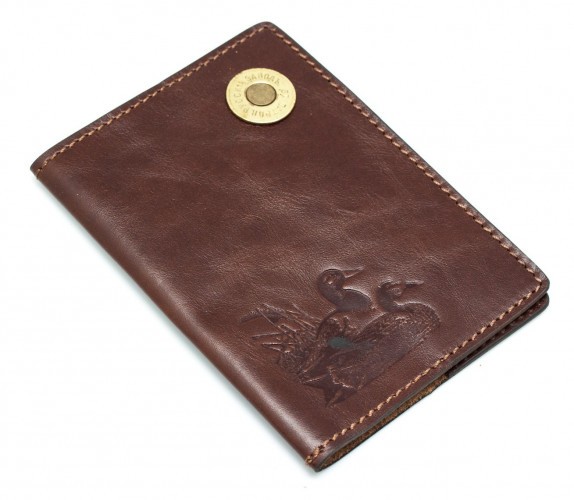 Обложка для паспорта Пергама Утка из натуральной кожи Коричневый