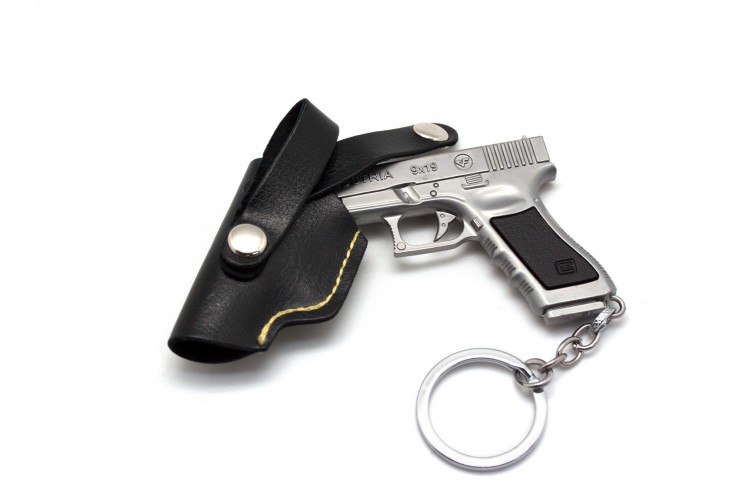 Брелок Microgun M Пистолет Glock 17 Серебристый