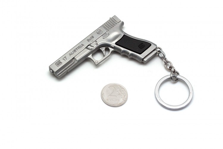 Брелок Microgun M Пистолет Glock 17 Серебристый