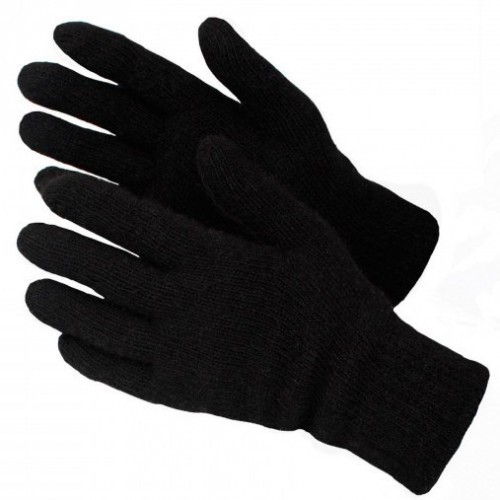 Перчатки тактические RusForce AnyDay 2 зимние вязанные двойные полноразмерные Чёрный