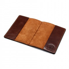 Обложка для паспорта Пергама Медведь из натуральной кожи Коричневый