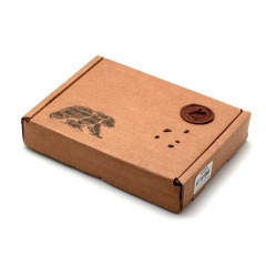 Обложка для паспорта Пергама Медведь из натуральной кожи Коричневый