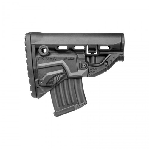 Приклад телескопический Fab Defense GK-MAG с отсеком для магазина Чёрный