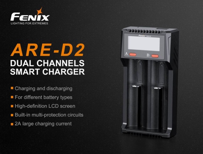 Зарядное устройство Fenix ARE-D2 на 2 канал с функцией PowerBank