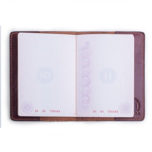 Обложка для паспорта Пергама Лось из натуральной кожи Коричневый