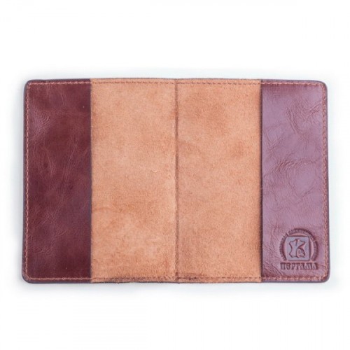 Обложка для паспорта Пергама Лось из натуральной кожи Коричневый