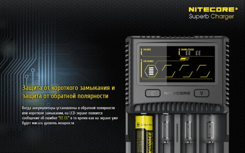 Зарядное устройство Nitecore SC4 на 4 канала