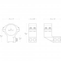 Кольца для прицела Hawke Extension (22122) D=30 мм H=17 мм V=46 мм на Призму (9-11 мм) | Высокий 2 шт
