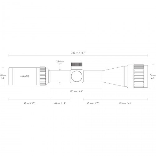 Прицел оптический Hawke Vantage 3-9X40 SFP AO WP (14123) Сетка Mil-Dot