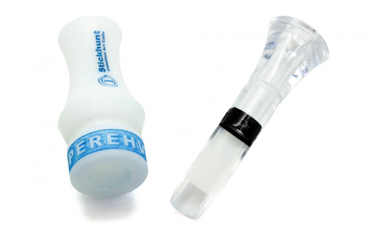 Манок духовой на утку крякву Stickhunt ArtCalls Perehvat 1 лепесток Прозрачный / Белый