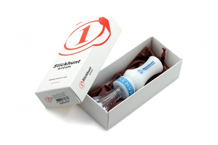 Манок духовой на утку крякву Stickhunt ArtCalls Perehvat 1 лепесток Прозрачный / Белый