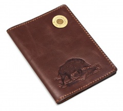 Обложка для паспорта Пергама Кабан из натуральной кожи Коричневый