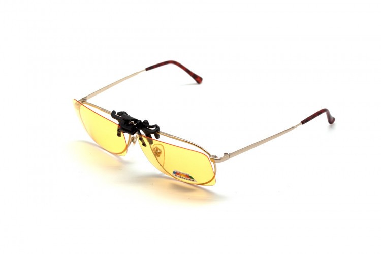 Клипон на очки Azuza А14 с поляризацией Polarized Жёлтые 85%