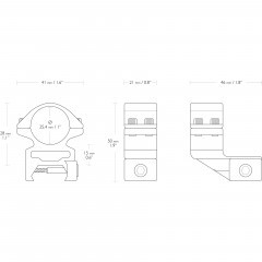 Кольца для прицела Hawke Extension (22124) D=25.4 мм H=15 мм V=46 мм на Weaver | Высокий 2 шт
