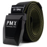 Ремень брючный PMX-15 с металлической застёжкой Чёрно-зеленый