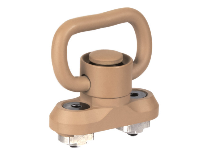 Антабка быстросъёмная ShotTime QD на M-LOK для ремня 2.5 cм песочный