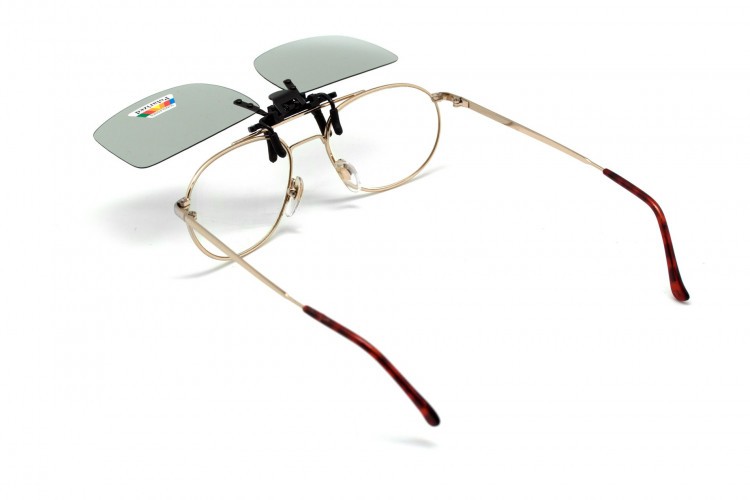 Клипон на очки Azuza А17 с поляризацией Polarized Зеркально-серые 50%