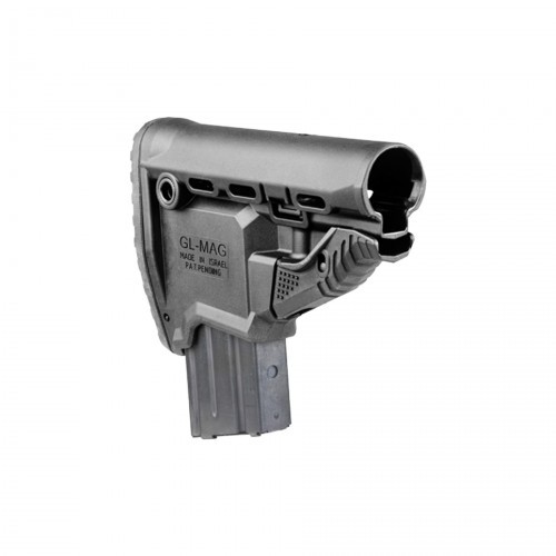 Приклад телескопический Fab Defense GL-MAG с отсеком для магазина Чёрный