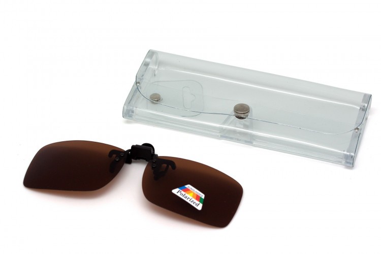 Клипон на очки Azuza А15 с поляризацией Polarized Коричневые 23%