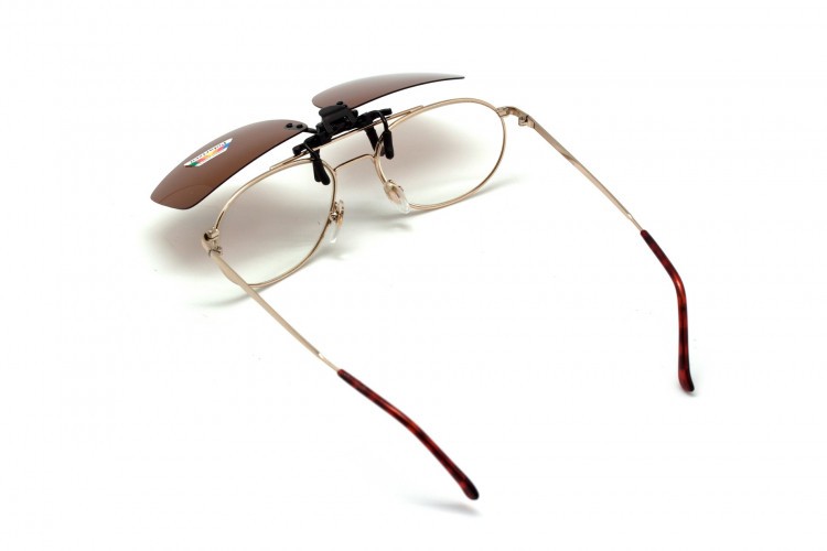 Клипон на очки Azuza А15 с поляризацией Polarized Коричневые 23%