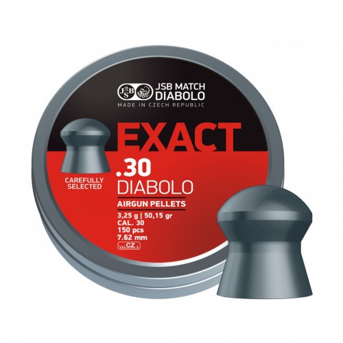 Пульки для пневматики JSB Diabolo Exact Полусферические 7.62 мм 3.25 г (150 шт)