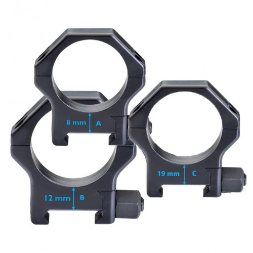 Кольца для прицела Contessa Alessandro (LPR02/C) D=30 мм H=19 мм на Weaver | Высокий 2 шт