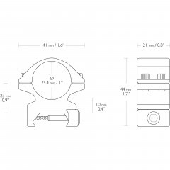 Кольца для прицела Hawke Match (22113) D=25.4 мм H=10 мм на Weaver | Средний 2 шт