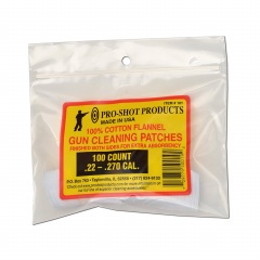 Патч-салфетка фланелевый для чистки оружия Pro Shot 101 | Кал .22 - .270 | 35х35 мм 100 шт