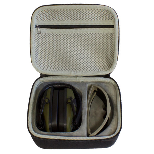 Чехол жесткий PMX KIT Case со складным оголовьем для наушников и очков Черный