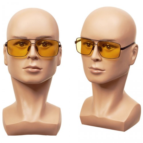 Противомоскитный комплект Guardgift А6В2М Polarized Жёлтые 89% с очками в металлической оправе