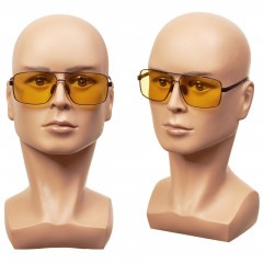 Противомоскитный комплект Guardgift А6В2М Polarized Жёлтые 89% с очками в металлической оправе