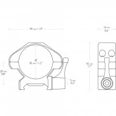 Кольца для прицела Hawke Precision QD (23015) быстросъемные D=30 мм H=5 мм на Weaver | Низкий 2 шт