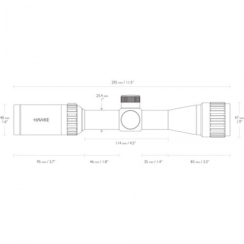 Прицел оптический Hawke Vantage 2-7X32 IR SFP AO WP (14211) Сетка Mil-Dot