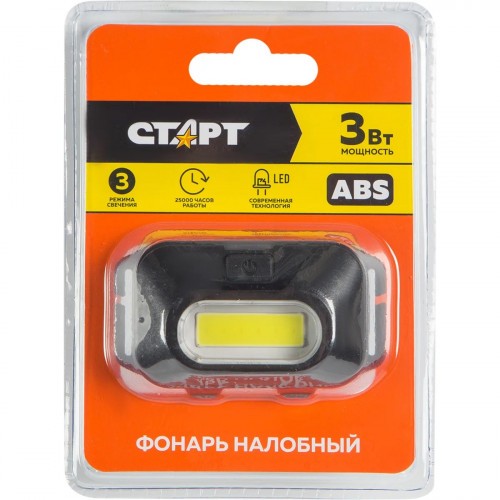 Фонарь налобный СТАРТ LOE 205-C1 Свет - Белый / 100 lm 15 м Чёрный