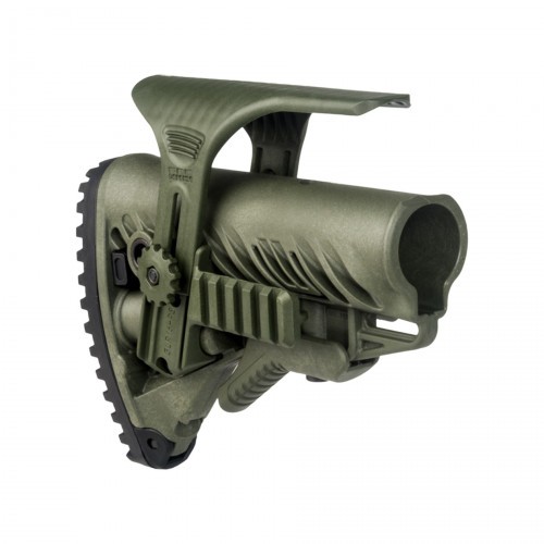 Приклад телескопический Fab Defense GLR-16 PCP с упором для щеки и планкой Picatinny Хаки