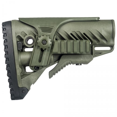 Приклад телескопический Fab Defense GLR-16 PCP с упором для щеки и планкой Picatinny Хаки