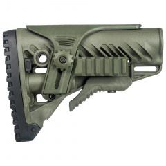 Приклад телескопический Fab Defense GLR-16 PCP с упором для щеки и планкой Picatinny Хаки