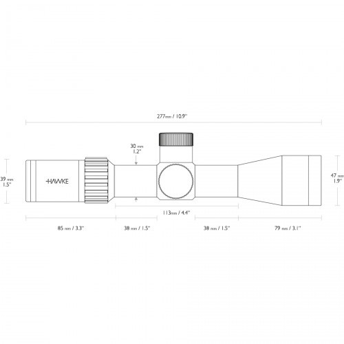 Прицел оптический Hawke Airmax 30 WA Compact 3-12X40 IR SFP SF WP (13200) Сетка AMX