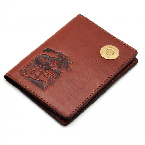 Обложка для автодокументов Пергама Лось из натуральной кожи Коричневый